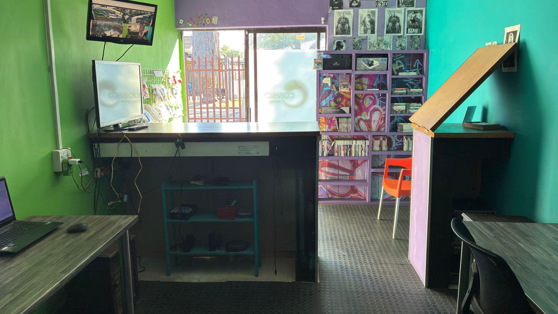 Console Service Centre front store in Boksburg with service counter and game display