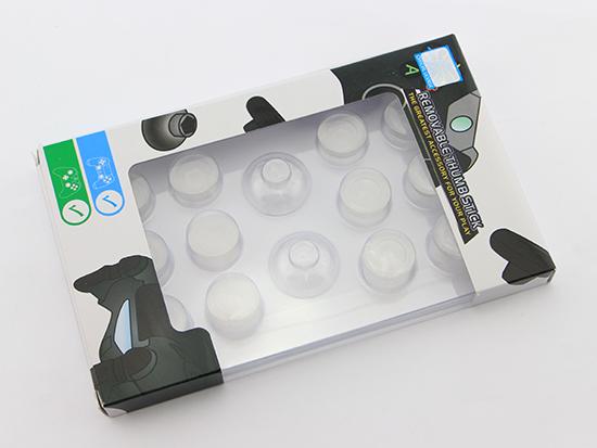 14-in-1 Removable Plastic Thumb Stick Caps for PS4 and Xbox One Controllers - Clear White