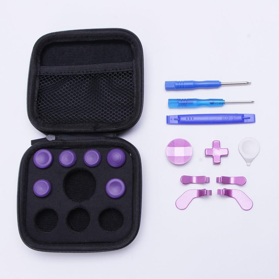 12-piece Metal Magnetic Thumbstick Grips for Xbox One Elite 2 Controller (Purple)