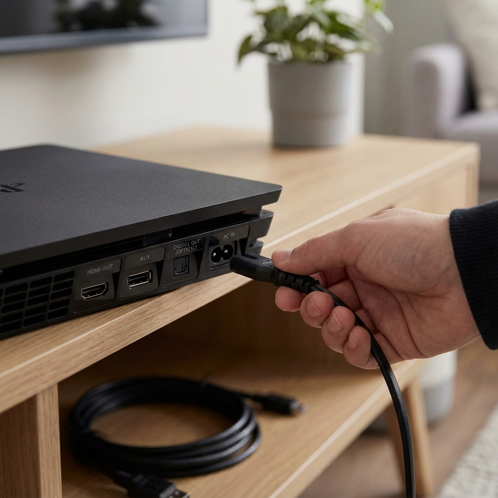 Checking PS4 power cable connection firmly