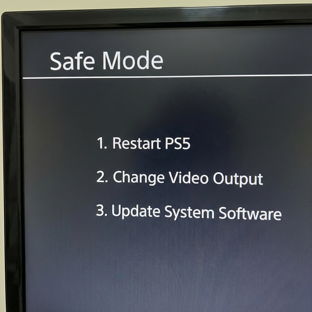 PS5 Safe Mode screen displayed on TV - your key to fixing display issues