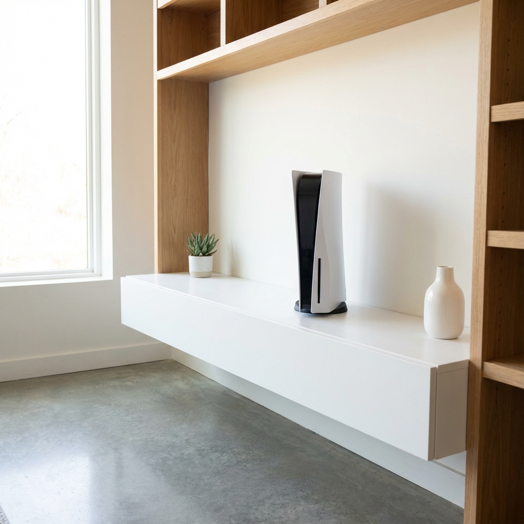 PS5 in a well-ventilated gaming setup - proper placement prevents overheating